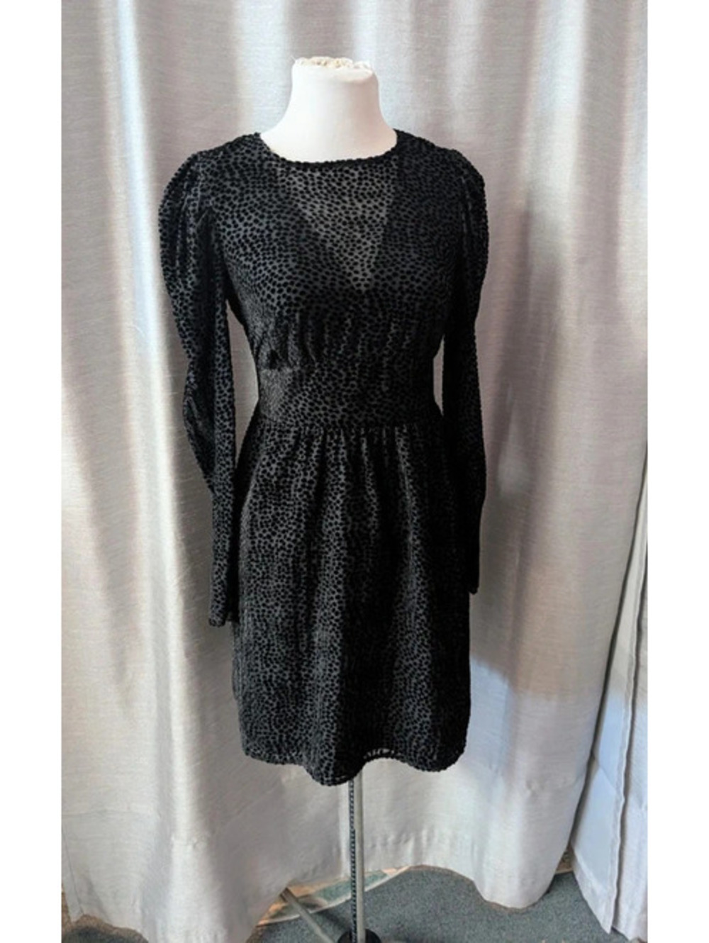 Express Black Burnout Velvet Dress S